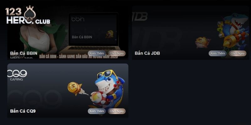 sảnh chơi bắn cá tại 123hero siêu hấp dẫn